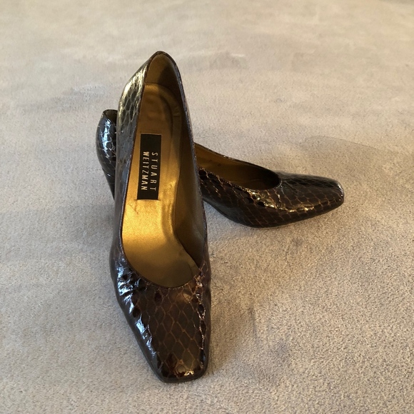 Stuart Weitzman Shoes - Stuart Weitzman Textured Patent Leather Heels